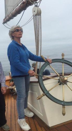 JACKIE GURLEY SAILING LADONA ON EAST COAST
